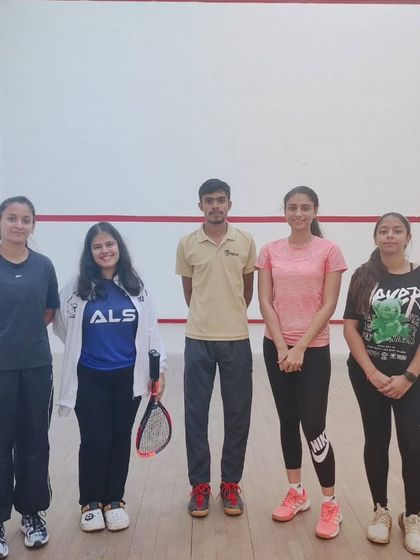 The women's team at the Amity University squash event, which we were proud to help organize.