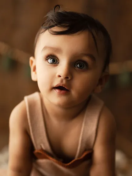 "Happy Monday!" A bright-eyed and curious baby, ready to explore the world. These are the moments that pass by all too quickly.