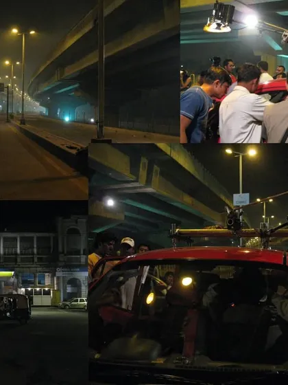 Lighting an entire flyover for 'Delhi Belly' was a major logistical challenge. We rigged 400W Industrial Metal Halide lamps to create a glow underneath the structure and 1kW open face lights on pillars to illuminate the road for a night car sequence.