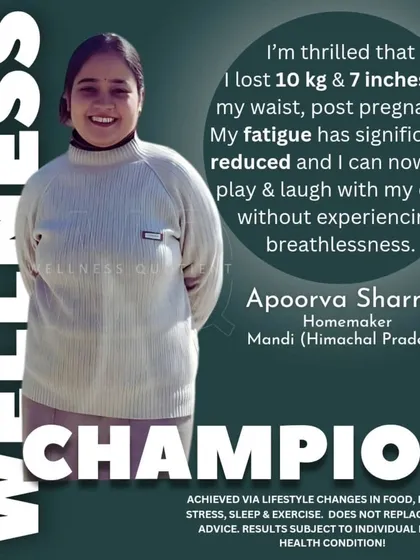Apoorva lost 10 kg of post-pregnancy weight and can now play with her child without breathlessness, thanks to a focus on stamina and nutrition.