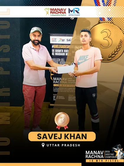 The 3rd prize winner, Savej Khan, at our Open Shooting Championship. We create competitive platforms that give shooters from all regions a chance to shine.