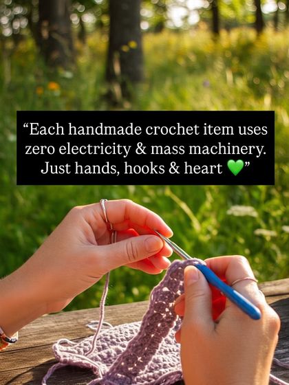Each handmade crochet item uses zero electricity and mass machinery. It's a craft powered by just hands, hooks, and heart.