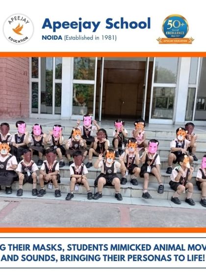 Wearing their masks, students mimicked animal movements and sounds, bringing their personas to life. This group photo captures the joy and creativity of our little adventurers.