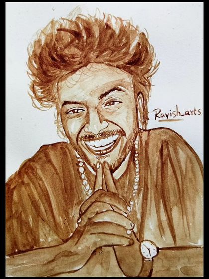 The finished blood art portrait of Heart Hacker Lovely, created as a special birthday gift. It's always a pleasure to create art that celebrates people who spread positivity.