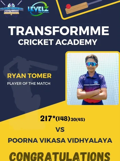 This is the result of dedication. We celebrate Ryan Tomer’s phenomenal maiden double hundred, an unbeaten 217 runs. It’s a testament to his hard work and the high-performance batting training we provide to help players achieve extraordinary milestones.