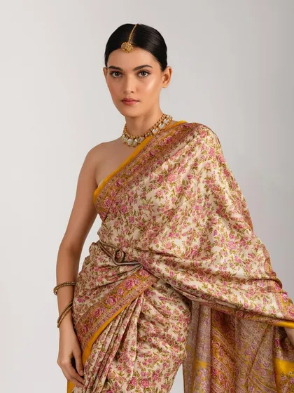 For this traditional look, precision was key. I crafted a classic winged eyeliner and a neat, elegant low bun to complement the floral saree. This showcases my ability to create timeless and graceful ethnic looks for shoots and campaigns.