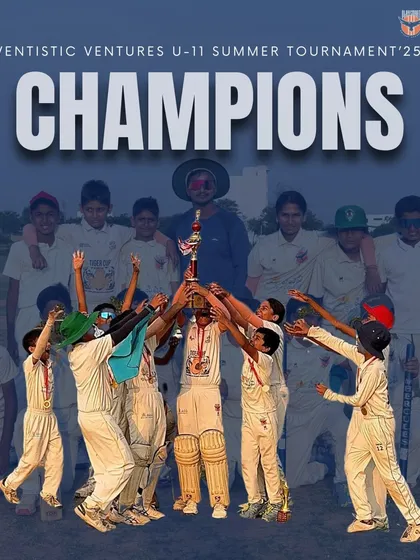 Champions! Our Under-11 team celebrating their hard-fought victory in the Eventistic Ventures Summer Tournament. This is what teamwork, dedication, and playing smart looks like.