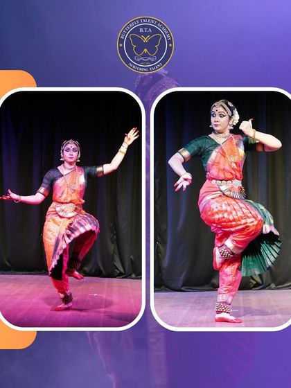 Two powerful stances from Madhumanti Banerjee's recital. Her performance was a masterclass in grace, expression, and the technical precision that defines Bharatanatyam.