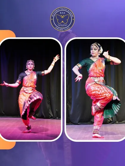 Two powerful stances from Madhumanti Banerjee's recital. Her performance was a masterclass in grace, expression, and the technical precision that defines Bharatanatyam.