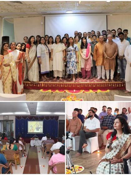 A collage from our Mumbai event, showing group photos and participants interacting, capturing the vibrant energy of the city's spiritual seekers.