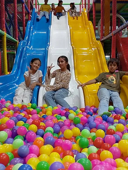 Nothing beats the thrill of our multi-lane slides. Kids can race their friends or just enjoy the ride before landing in a sea of colorful balls in our giant ball pit.
