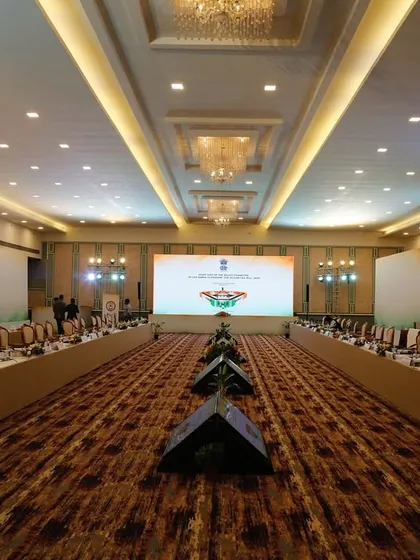 This is the scene of a significant day for national policy and progress. We designed and executed the complete setup for this high-level IT Department conference, creating a formal and professional environment conducive to important discussions.
