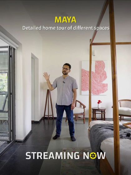 Here I am in the master bedroom, which opens up to the central courtyard. This direct connection to a private green space makes the room feel like a serene retreat, blending the comfort of the indoors with the tranquility of nature.