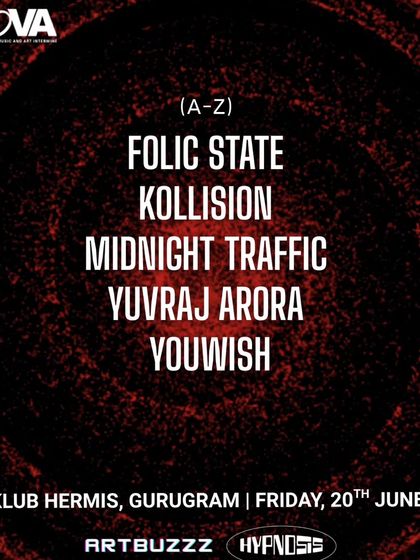 The artist list for the 'Nova' event, showing the alphabetical lineup.