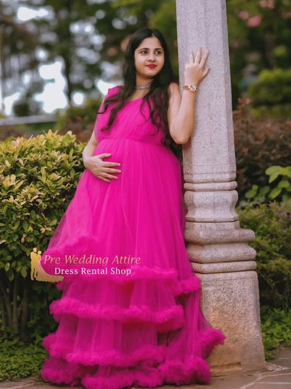 Pre Wedding Attire - Maternity Shoot Gown Rental Fairytale Ruffled Gowns photo 24