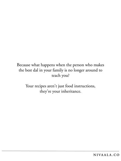 Nivaala - Recipe Preservation & Keepsakes Our Story: Why We Preserve photo 23