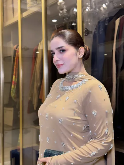 A soft, elegant look for a Qawali night. I created a clean, minimal makeup look with a sleek bun for Shaista, focusing on luminous skin and subtle definition that highlights her natural features.