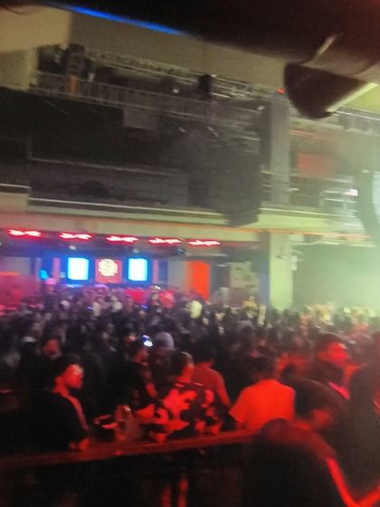 A wide view of the packed floor at Sunburn Union. The multi-level setup means there's a great view and vibe from every corner of the club.