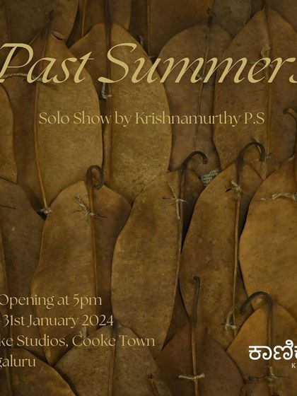 The official invitation to Krishnamurthy P.S.'s solo show, showcasing his unique practice of working with found objects from nature.
