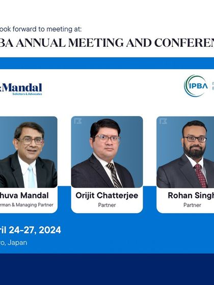 This graphic announces our firm's delegation to the IPBA Annual Meeting and Conference in Tokyo. Our Chairman and two Partners attended, reinforcing our commitment to international legal networks and cross border practice.