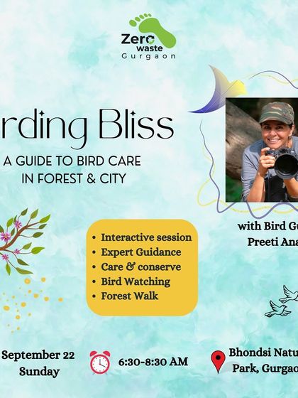 Join us for "Birding Bliss," a guide to bird care in both the forest and the city. This poster details our interactive session and forest walk.