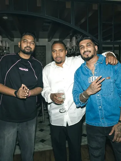 With my homies from the industry. The connections and friendships I've made through hip hop are priceless.