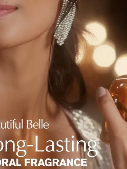 Another beautiful shot from the Estée Lauder campaign, showcasing the timeless elegance of a perfect nude manicure.