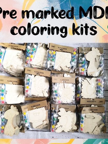 These pre-marked MDF coloring kits are a fantastic DIY activity. They come in many shapes like animals and vehicles, and include a small set of paints and a brush.