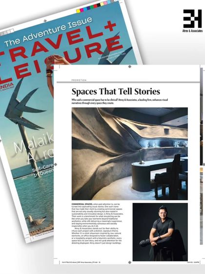 Our work was recently featured in Travel + Leisure India. This article, titled "Spaces That Tell Stories," delves into how I create commercial and hospitality environments that resonate deeply with visitors and enhance their narrative through design.
