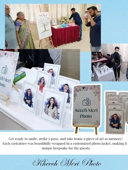 A "Keech Meri Photo" caricature station, where guests received a personalized piece of art as a keepsake. This is a wonderful and memorable party favor.