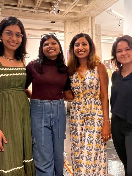 Our founder with fellow poets and organizers after a successful multilingual open mic event with the French Institute of India.