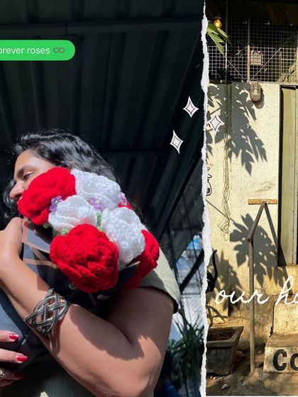 A snapshot from a fun day out, holding one of my favorite red and white rose bouquets. A handmade bouquet is such a sweet and personal gift for the special people in your life.