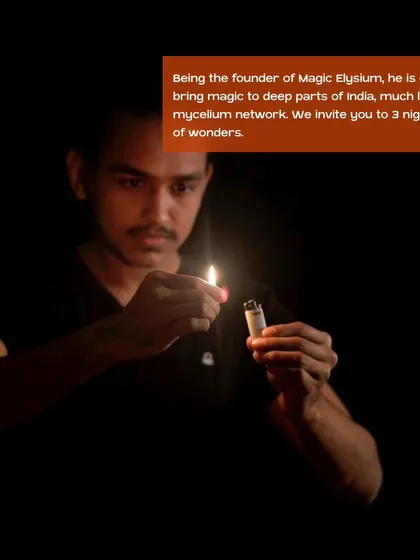 Magic Elysium is my mission to spread the art of magic to every corner of India. This shot captures that feeling for me, the spark of an idea in the dark, ready to grow into something amazing.