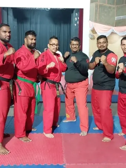 The team ready for action. We stand together, train together, and grow together.