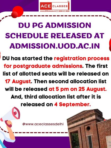 For postgraduate aspirants, here is the DU PG admission schedule. This post details the release dates for the first, second, and third allocation lists.