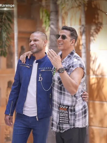 Styling the one and only Akshay Kumar alongside Shikhar Dhawan for the show 'Dhawan Karenge' was an incredible experience. This look for Shikhar features a custom-designed blue jacket, creating a sharp and modern aesthetic for the episode.