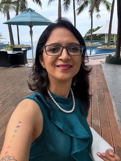 A selfie of me. My TEDx talk is live! It's a mission to remind the world that our voice, heart, and story can't be automated.