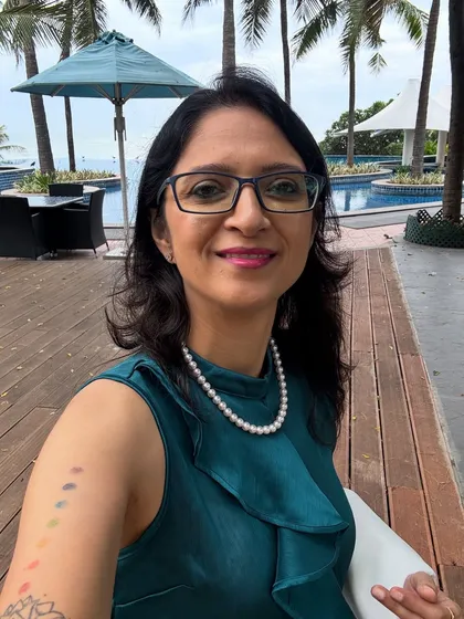 A selfie of me. My TEDx talk is live! It's a mission to remind the world that our voice, heart, and story can't be automated.