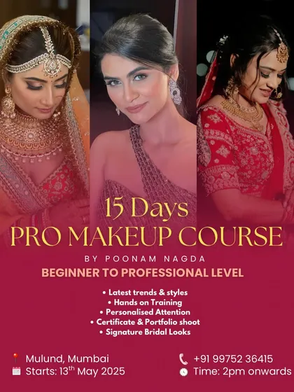 Your professional makeup journey starts here. My 15-Day Pro Makeup Course is designed to take you from beginner to a confident, skilled artist with hands-on training, a professional portfolio, and a certificate.