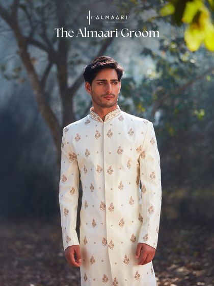 The Almaari Groom is all about confidence and style. This portrait captures the essence of our groom's collection: timeless, elegant, and effortlessly cool.