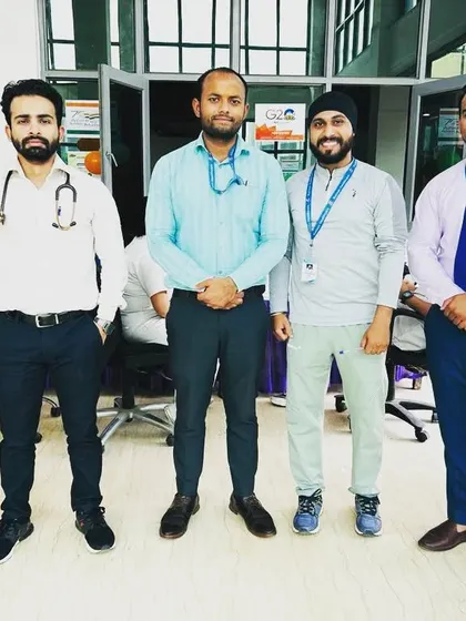 Standing with the dedicated team of doctors who were part of the wellness event at Ircon ISL Ltd.