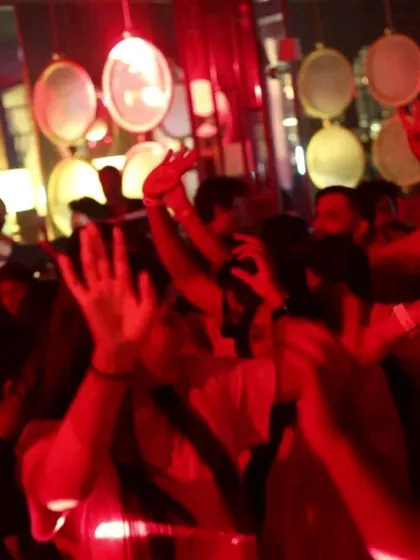The dance floor is a sea of hands under the red lights at Maize and Malt. This is the peak-hour energy that I build towards throughout my set.