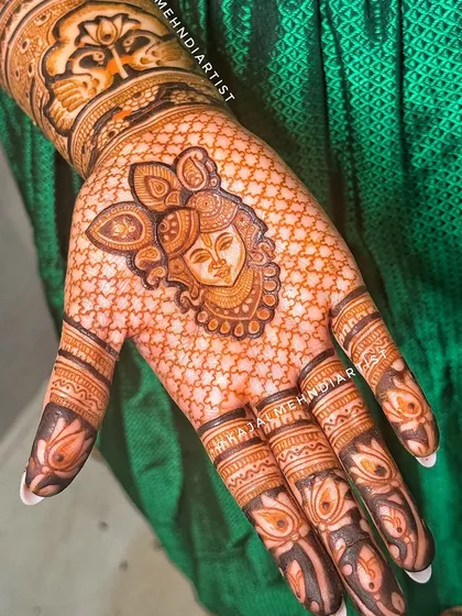 A close-up of a beautiful Shreenathji portrait, capturing the divine grace of the deity. This is one of my favorite figures to draw.