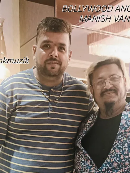 With Bollywood anchor Manish Vani at a baby shower event. I often collaborate with other talented artists to create a full entertainment package.