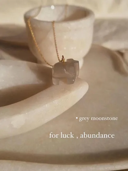 Another look at the grey moonstone 'haati' pendant. I created this charm for luck, abundance, and to help manifest your dreams.