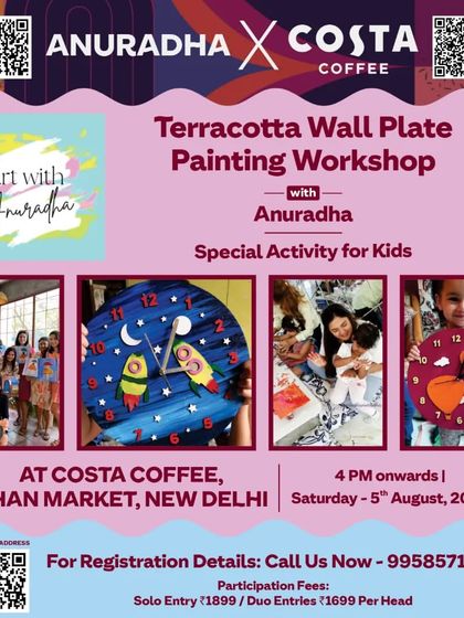 Here's a peek at my Terracotta Wall Plate Painting Workshop in collaboration with Costa Coffee. It's a perfect weekend activity for kids and adults to create something beautiful for their homes.