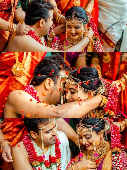 The emotional and significant moment of the Kanyadaan and tying the Mangalsutra, captured up close.