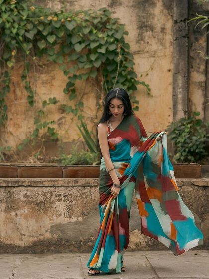 A duplicate of the multi-color saree shoot.