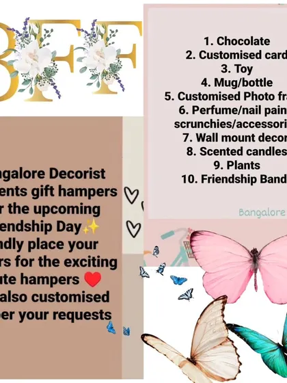 Wondering what you can put inside your custom gift hamper? This list gives you a few ideas to get started, from chocolates and perfumes to plants and friendship bands. Remember, you are the boss of your gift, so just ask if you have something else in mind!