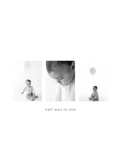 Another look at the 'half way to one' collage, celebrating little Asher's six month milestone. These collages are a wonderful way to display multiple favorite moments.